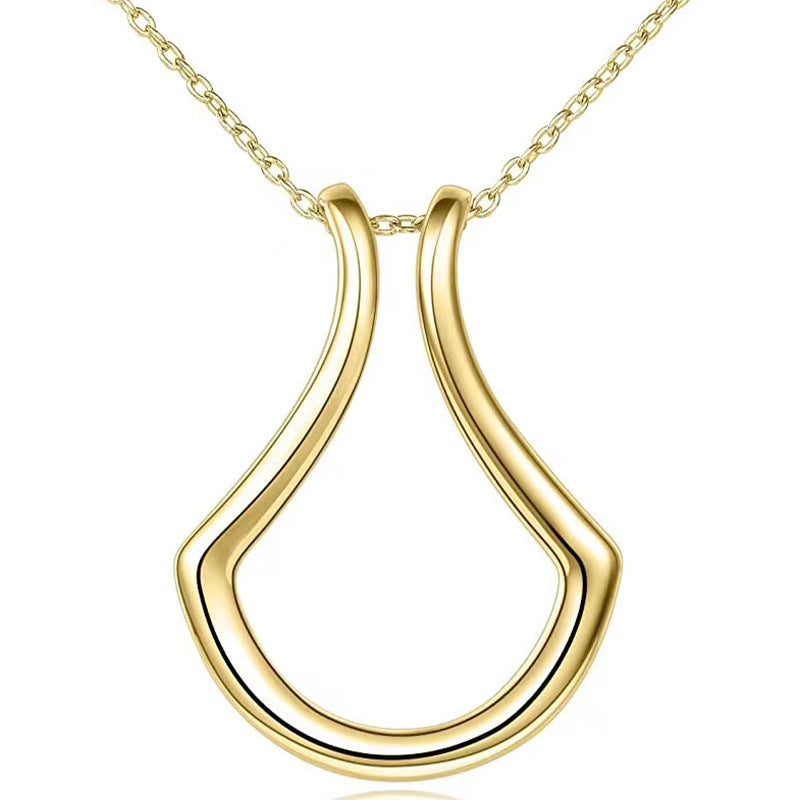 U-Shape Ring Holder Pendant Necklace for Women