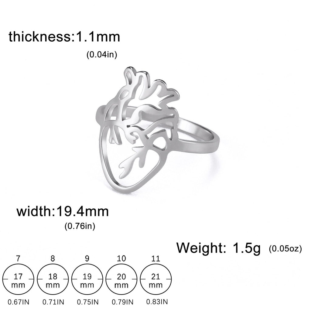 Hollow Brain-Shaped Titanium Steel Ring | Unisex Statement Piece