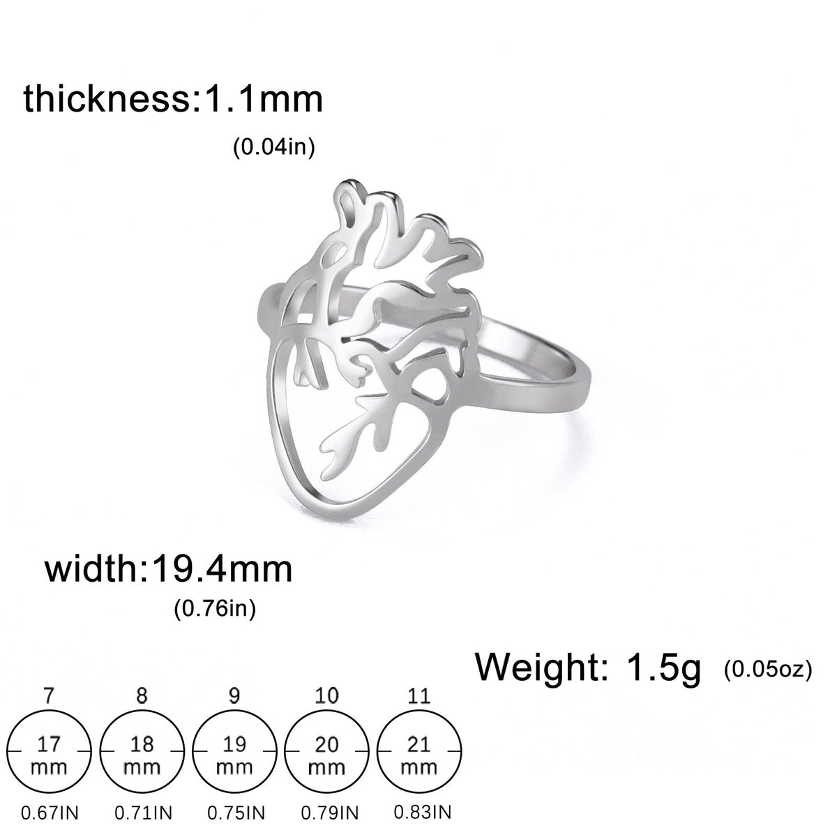 Hollow Brain-Shaped Titanium Steel Ring | Unisex Statement Piece
