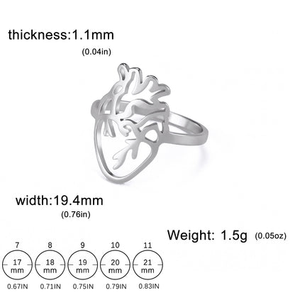 Hollow Brain-Shaped Titanium Steel Ring | Unisex Statement Piece