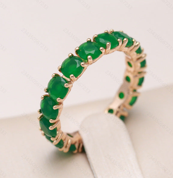 French Retro Ice Flower Full Zircon Ring | Champagne Gold Copper