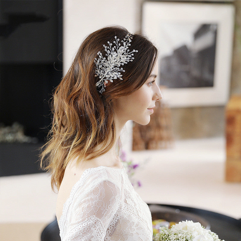 Rhinestone Starry Sky Headband | Alloy Vintage Crystal Plaid White