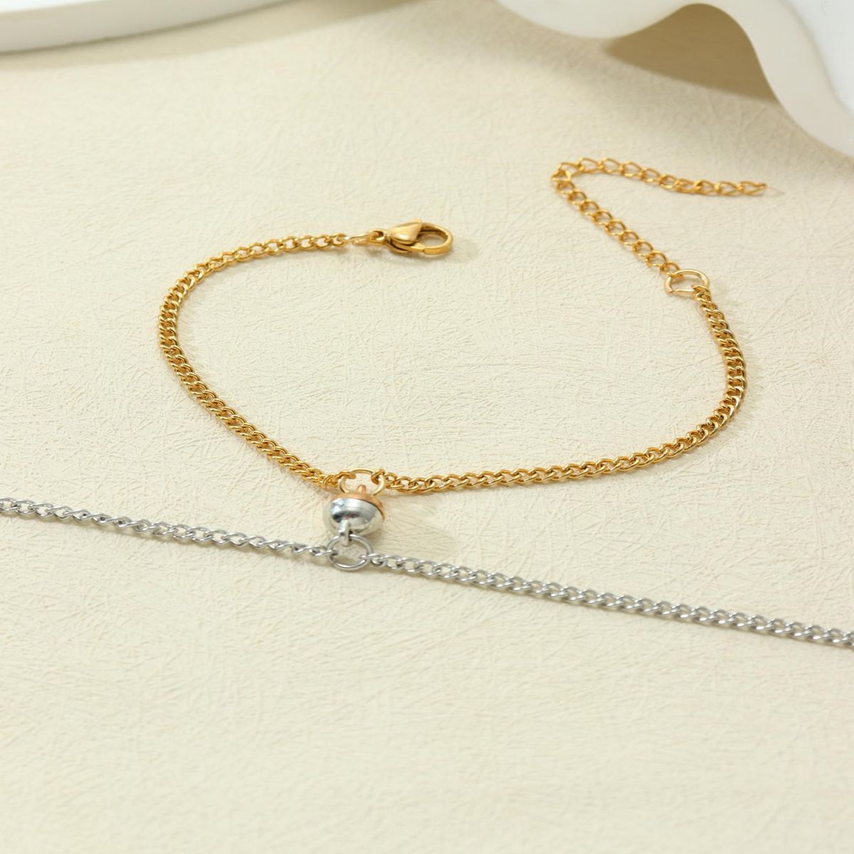 Magnetic Couple Bracelet Set in Titanium Steel