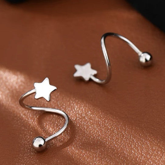 Ear Bone Stud Earrings | Brass Heart Star Round 3 Styles