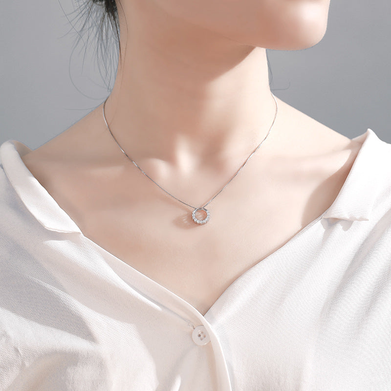 Sterling Silver Ring Pendant Necklace for Women
