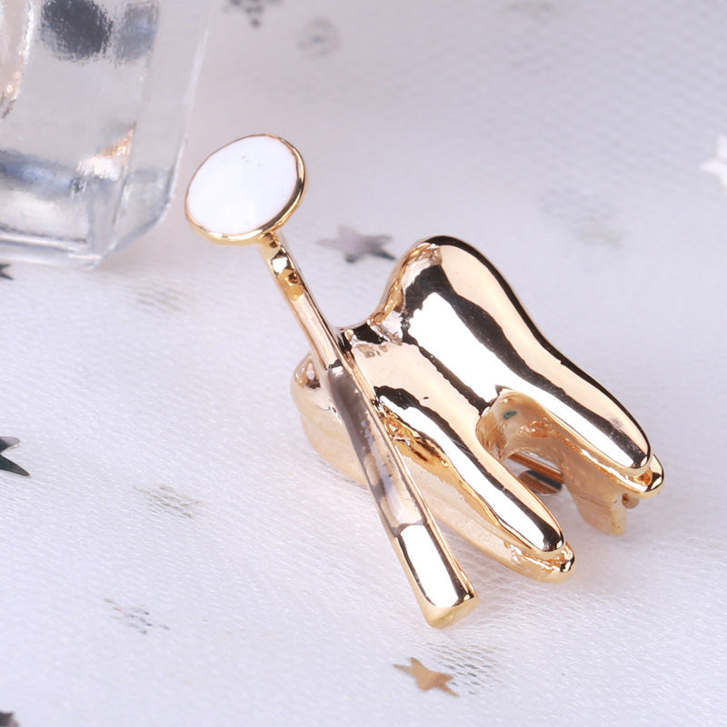 Medical Teeth Brooch | Alloy Korean Diamond 31x16mm