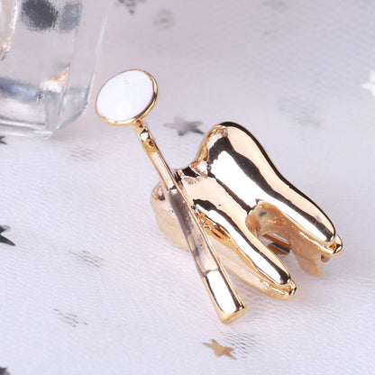 Medical Teeth Brooch | Alloy Korean Diamond 31x16mm