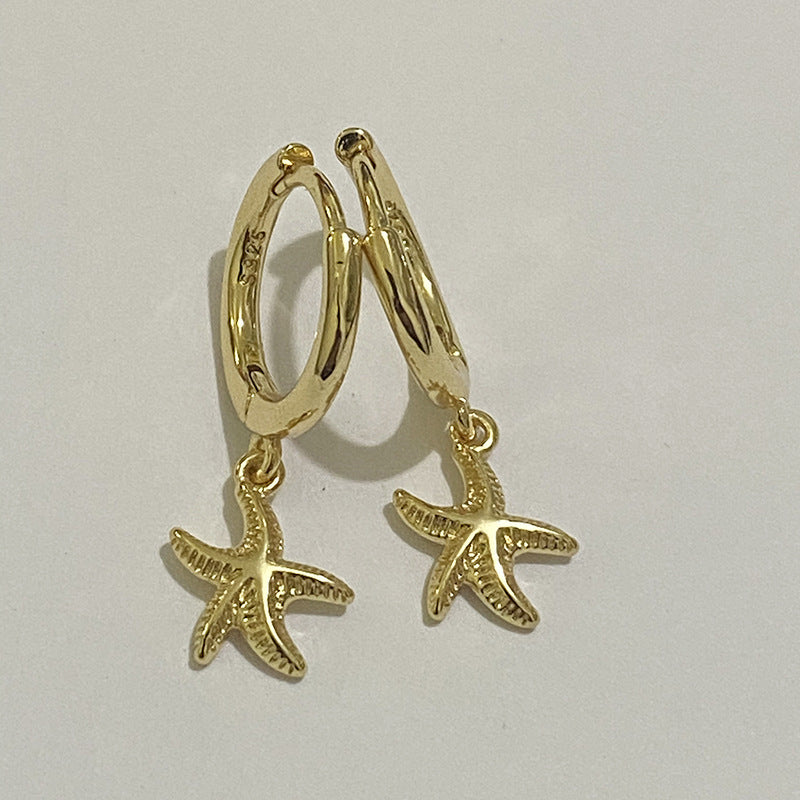 Korean Diamond Embedded Earrings | Copper Gold Silver Versatile