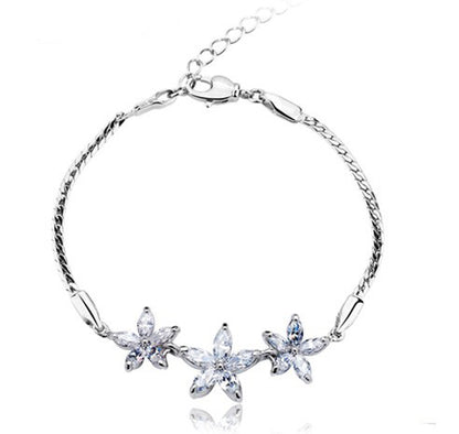 Colorful Zircon Flower Bracelet in Copper