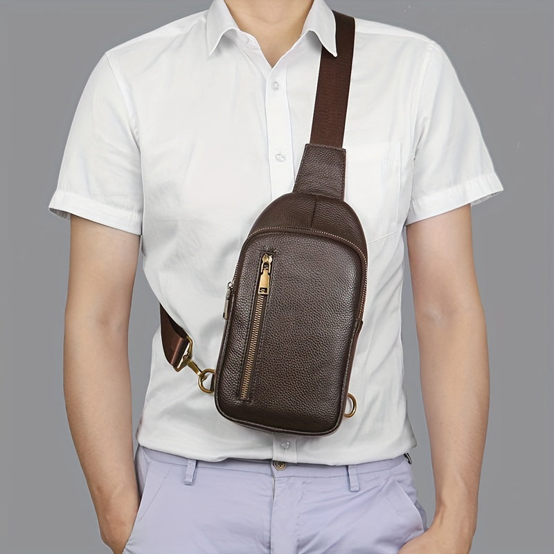 Small PU Leather Chest & Crossbody Bag for Men