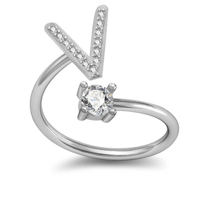 A-Z Initial Letter Ring for Women and Men | Adjustable Alloy