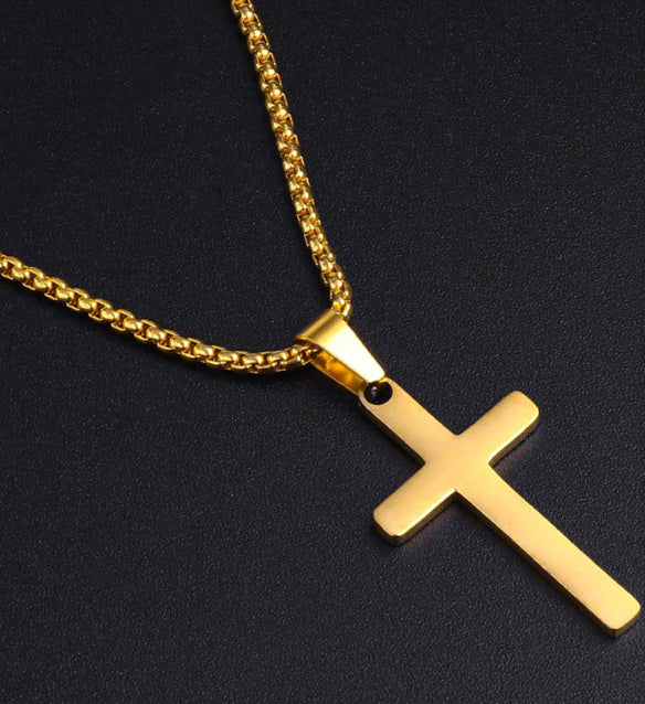 Cross Pendant Necklace in Titanium Steel