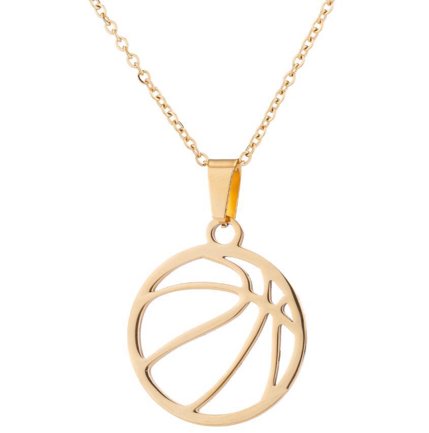 Volleyball Pendant Necklace in Stainless Steel