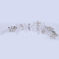 Crystal Leaf Wedding Headband | Glass Glaze White Bridal