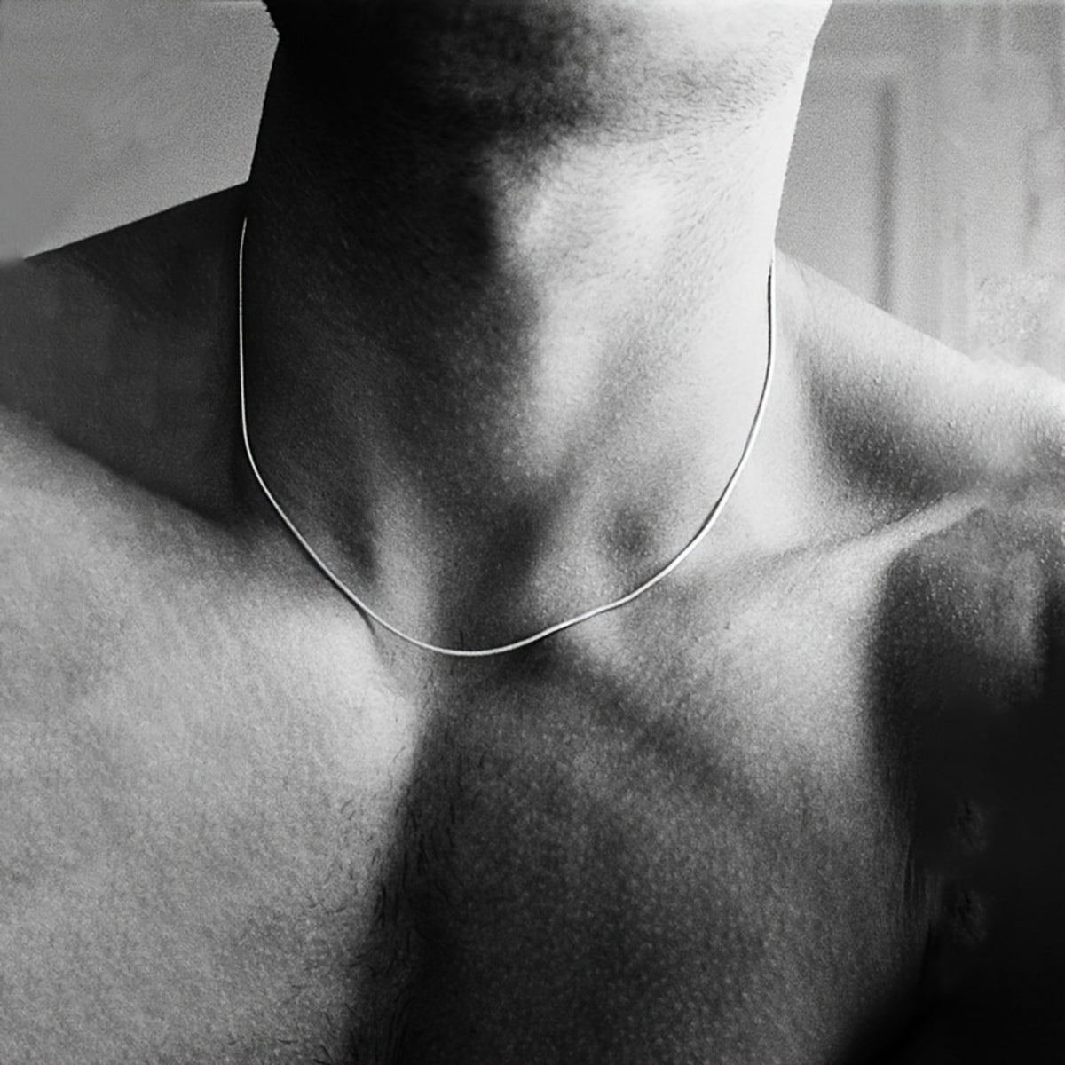 Men's Punk Stainless Steel Round Snake Chain Necklace