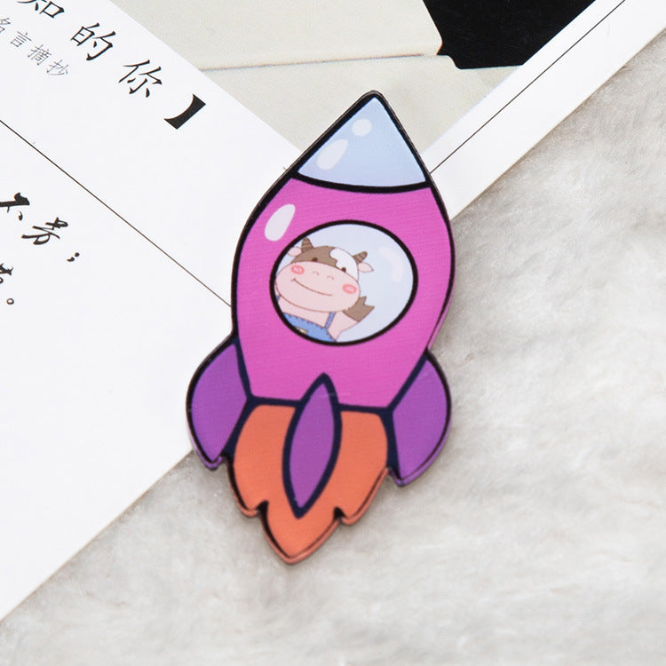 Cartoon Acrylic Astronaut Brooch | Spaceman Badge Bag Pendant