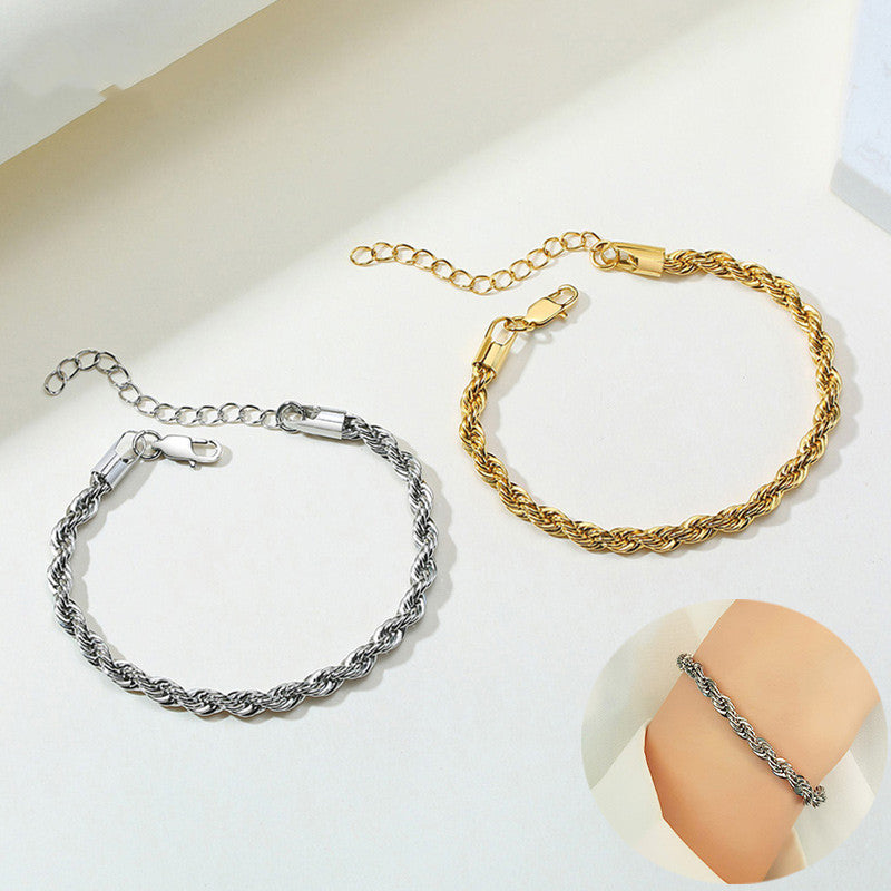 Titanium Steel Twist Bracelet | European and American Style