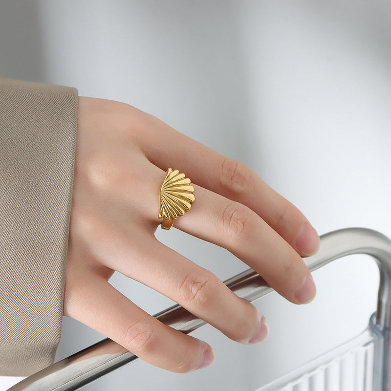 Ocean Scallop Ring | Titanium Steel Women's INS Style