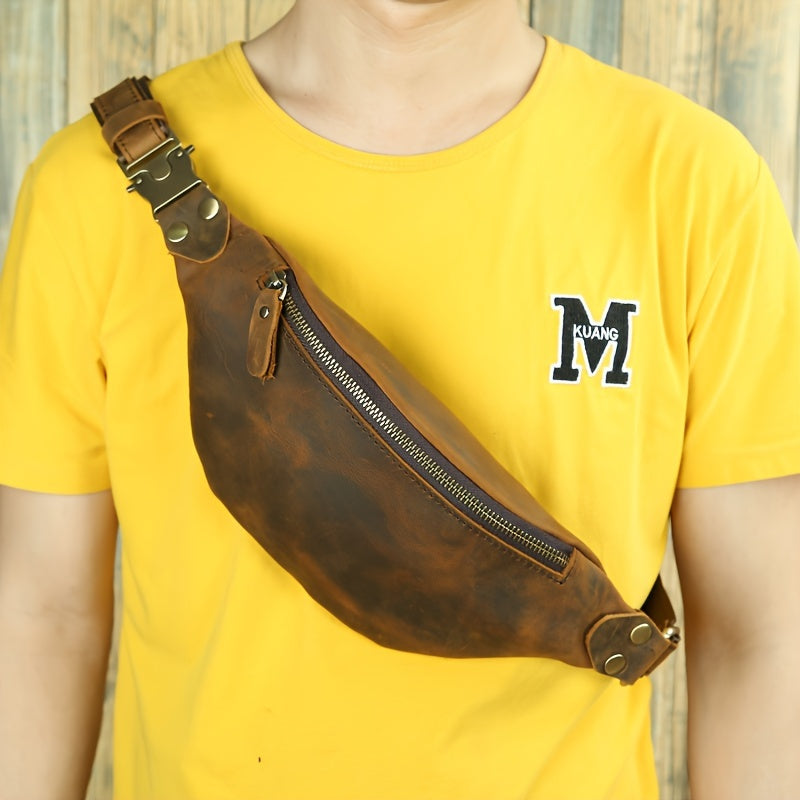 Vintage PU Leather Crossbody Chest & Waist Bag for Men