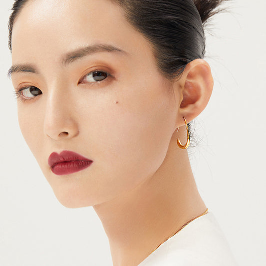 Crescent Drop Earrings | Copper Electroplated Unisex Water Drop