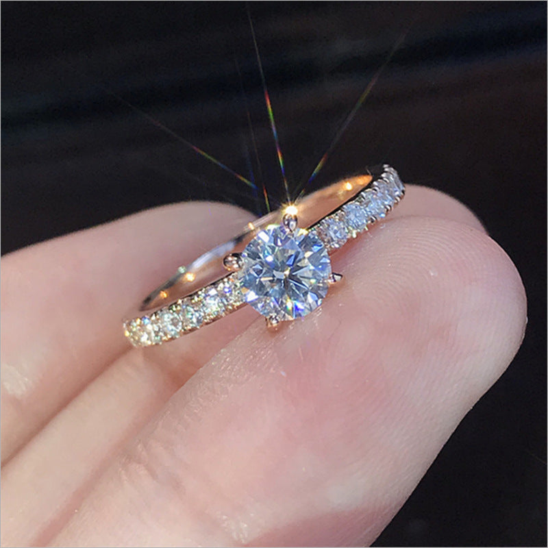 Rhinestone Wedding Band Ring