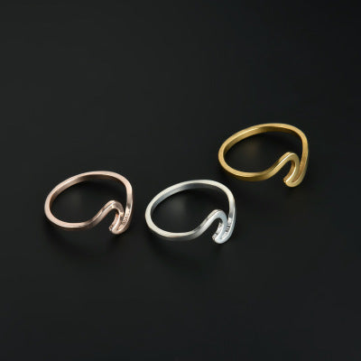Wavy Couple Ring | Gold Silver Rose Gold