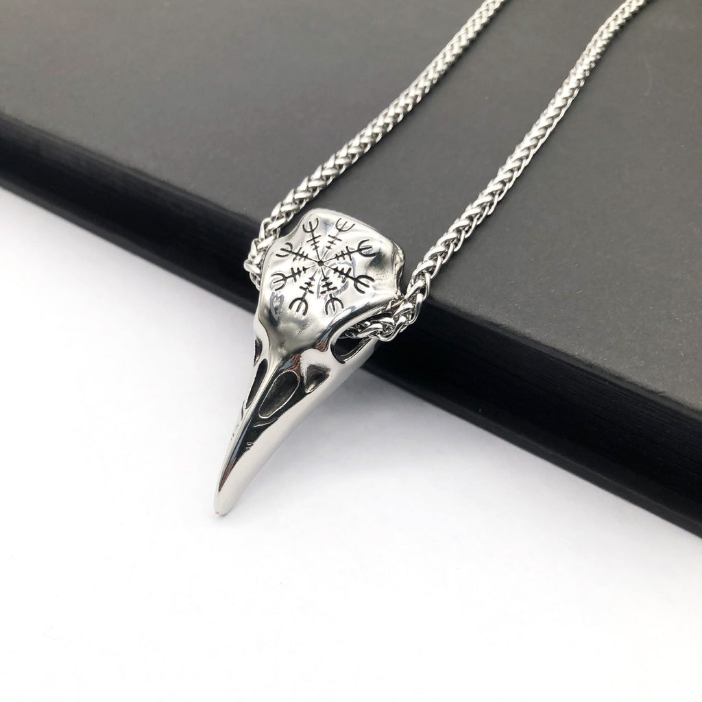 Viking Skull Eagle Pendant Necklace | Titanium Steel Gold Silver