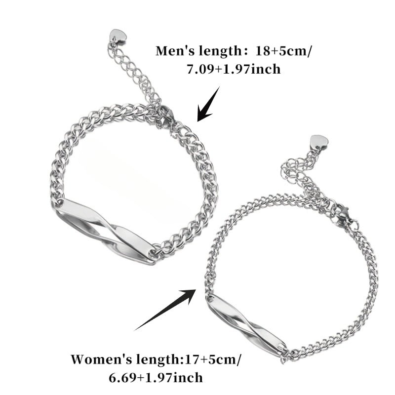 Mobius Custom Engraved Couple Bracelet Set 2