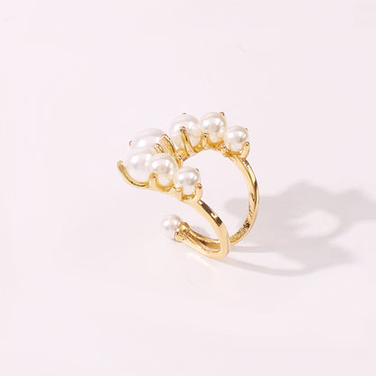 Big Geometric Pearl Ring | Alloy Women's Statement Jewellery