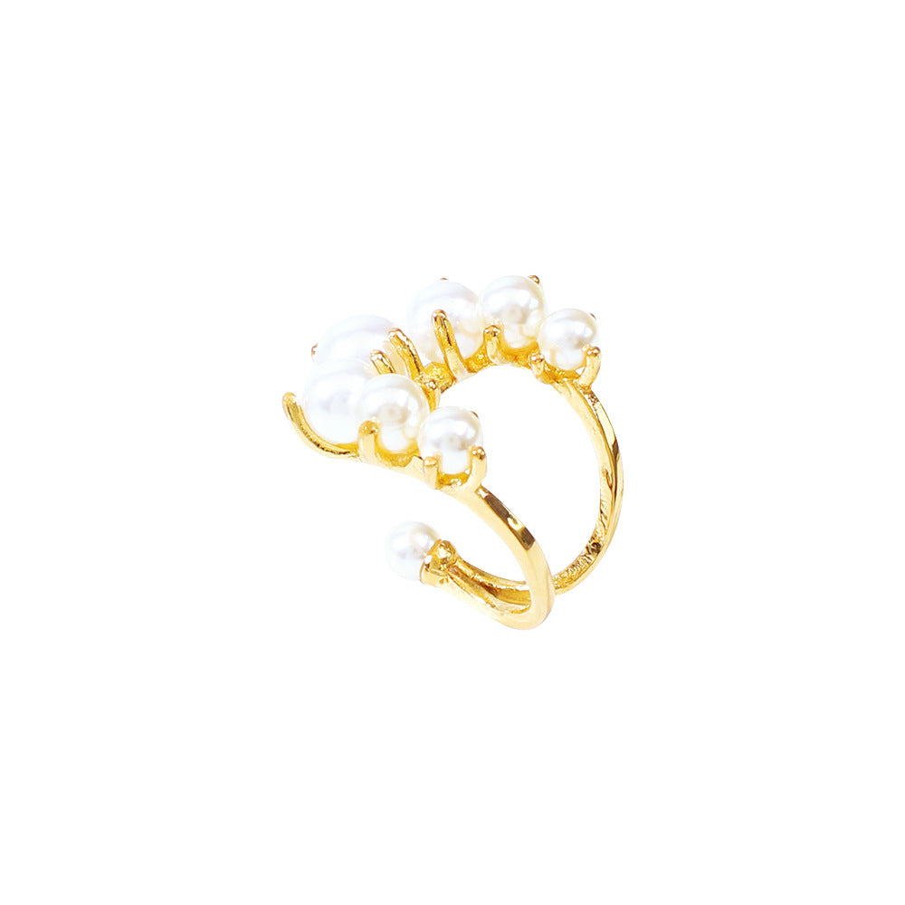 Big Geometric Pearl Ring | Alloy Women's Statement Jewellery