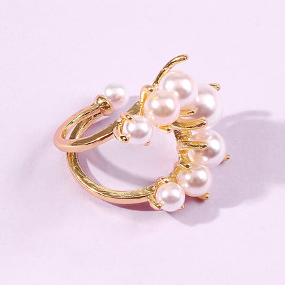 Big Geometric Pearl Ring | Alloy Women's Statement Jewellery