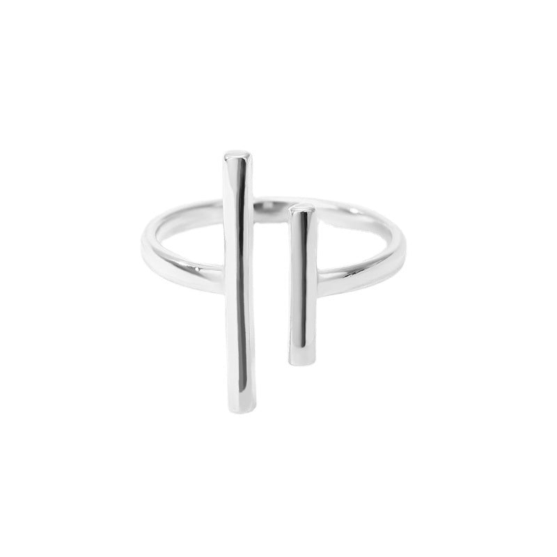 Parallel Bars Ring | Stainless Steel Korean Style Women's Adjustable
