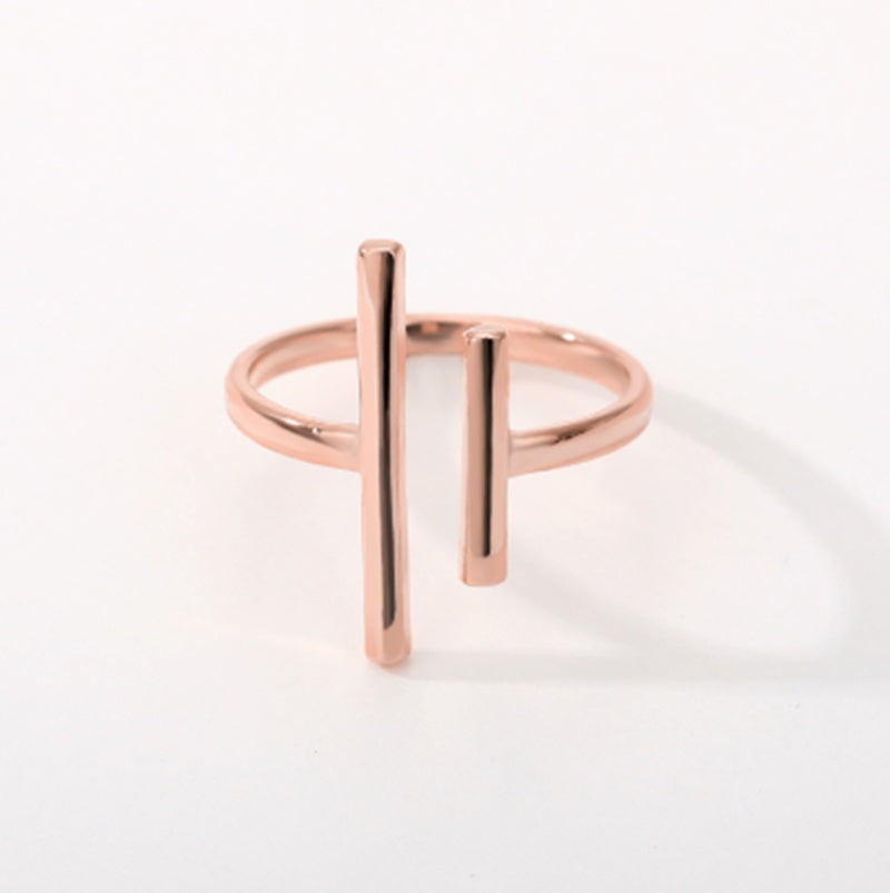 Parallel Bars Ring | Stainless Steel Korean Style Women's Adjustable