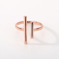 Parallel Bars Ring | Stainless Steel Korean Style Women's Adjustable