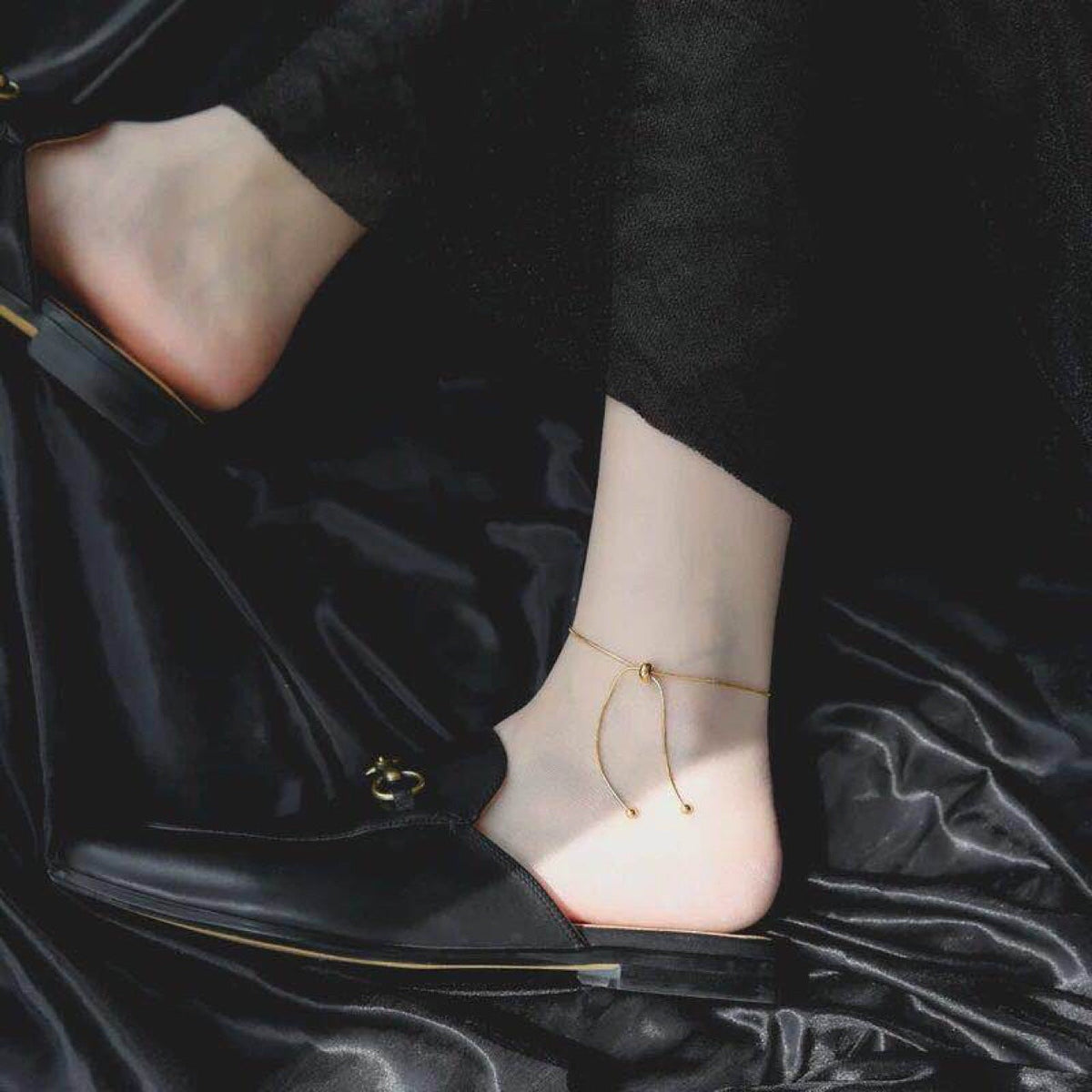 18K Gold Snake Chain Anklet | Titanium Steel Durable