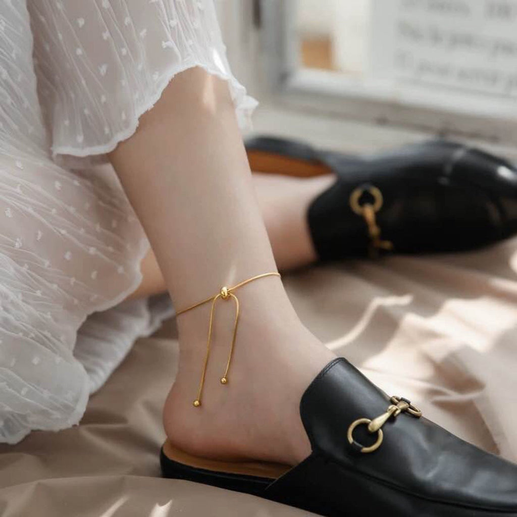 18K Gold Snake Chain Anklet | Titanium Steel Durable
