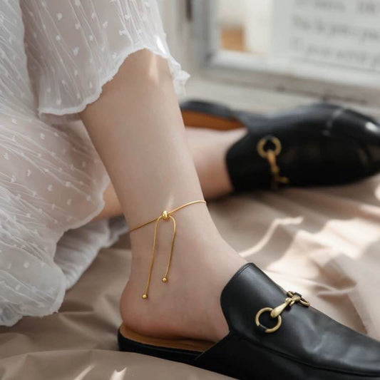 18K Gold Snake Chain Anklet | Titanium Steel Durable