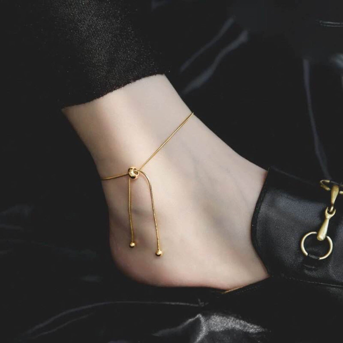 18K Gold Snake Chain Anklet | Titanium Steel Durable