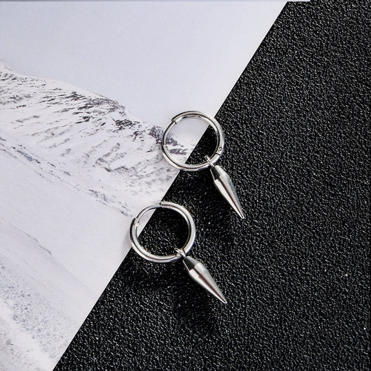 Bullet Head Cone Earring | Titanium Steel Geometric Individual