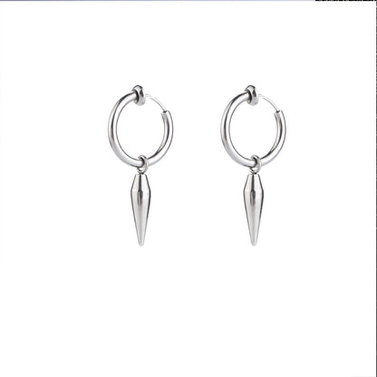 Bullet Head Cone Earring | Titanium Steel Geometric Individual