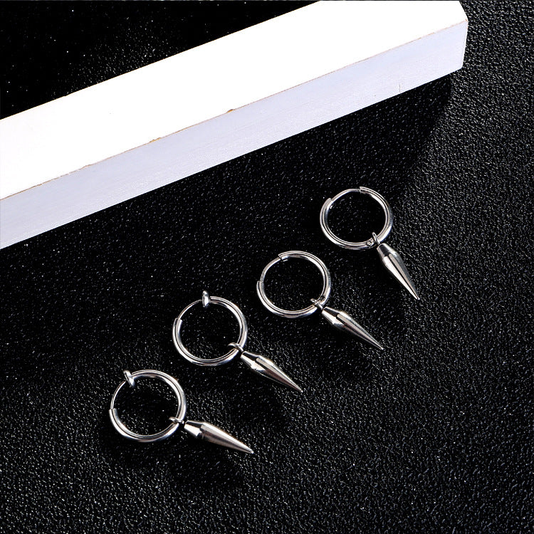 Bullet Head Cone Earring | Titanium Steel Geometric Individual