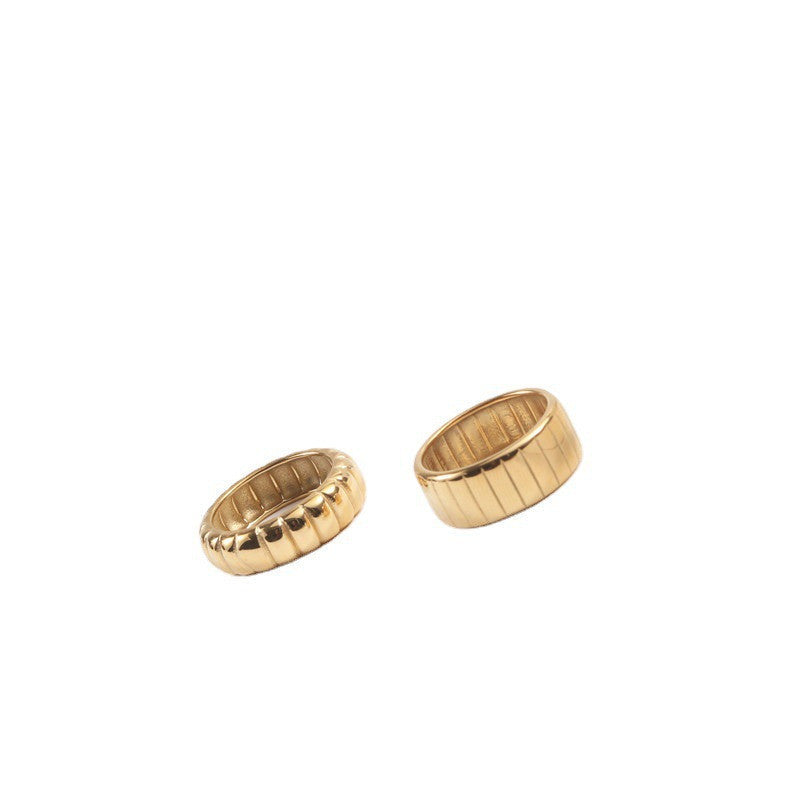 French Vintage Twist Bread Ring | Titanium Steel Gold-Plated