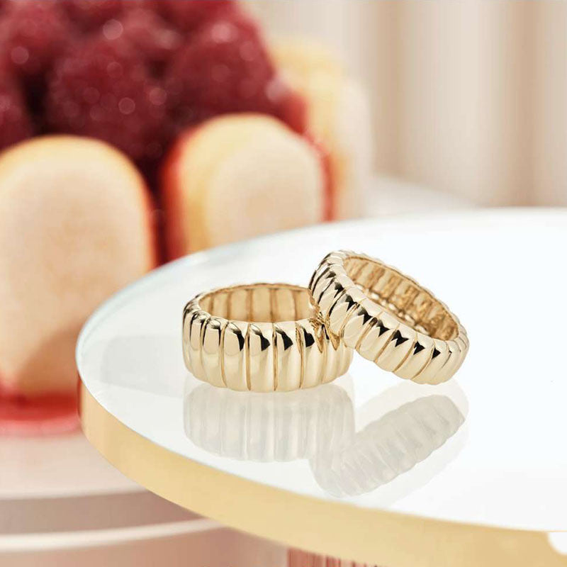 French Vintage Twist Bread Ring | Titanium Steel Gold-Plated