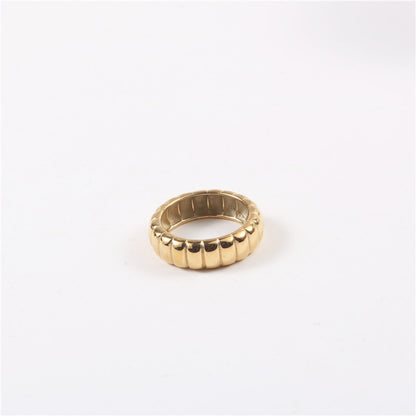 French Vintage Twist Bread Ring | Titanium Steel Gold-Plated