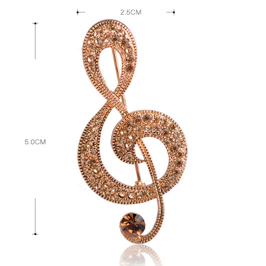 Vintage Musical Note Brooch | Crystal Tin Alloy Classic 4 Colours