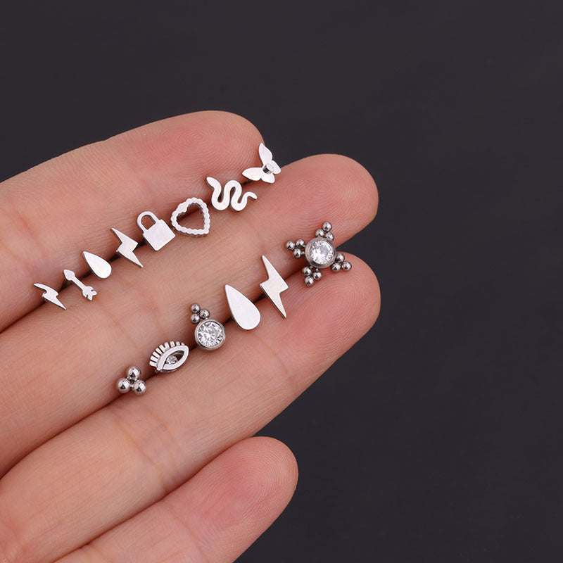 Lightning Stainless Steel Earrings | Geometric Unisex Fashion OL
