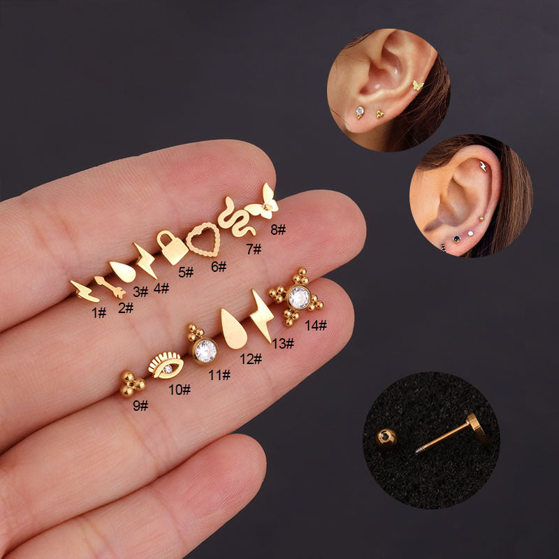Lightning Stainless Steel Earrings | Geometric Unisex Fashion OL