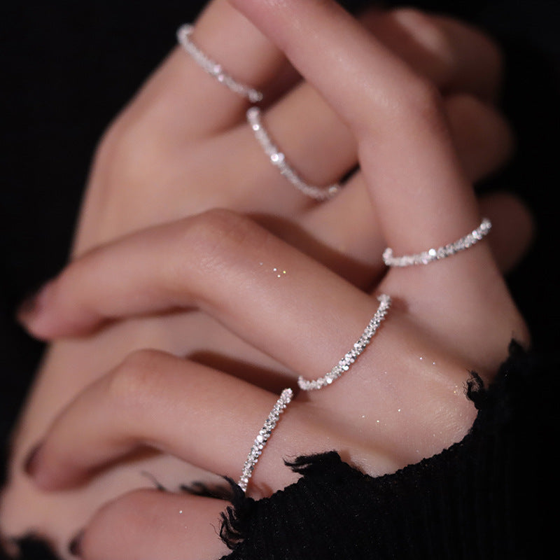 Sparkling 925 Silver Platinum Plated Women's Ring