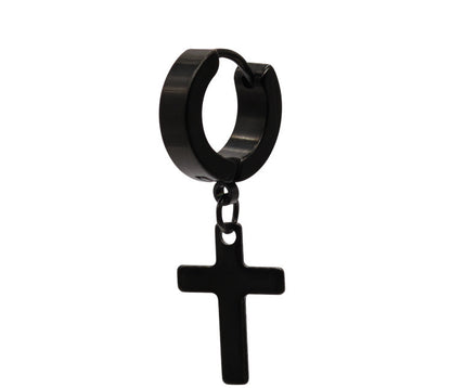 Men's Cross Stainless Steel Earring | 6 Colour Options Single