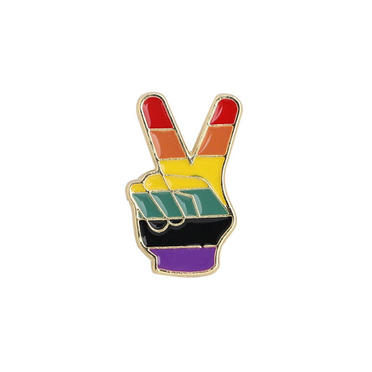Rainbow Gesture Brooch Badge | Alloy Silver Gold Plated Unisex